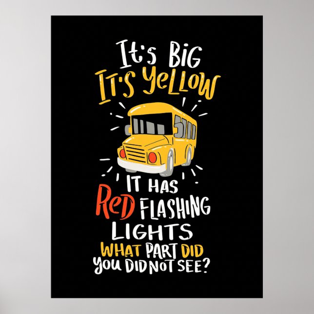 Skola Buss är stor och Gult Poster (Framsidan)