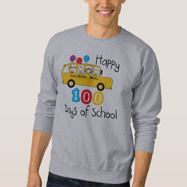 Skola Buss Celebrate 100 dagar Långärmad Tröja (Framsida)