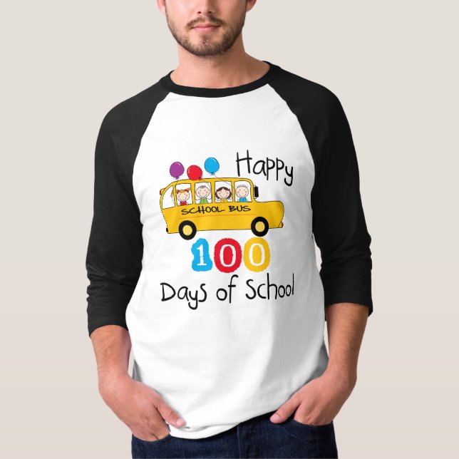 Skola Buss Celebrate 100 dagar T Shirt (Framsida)