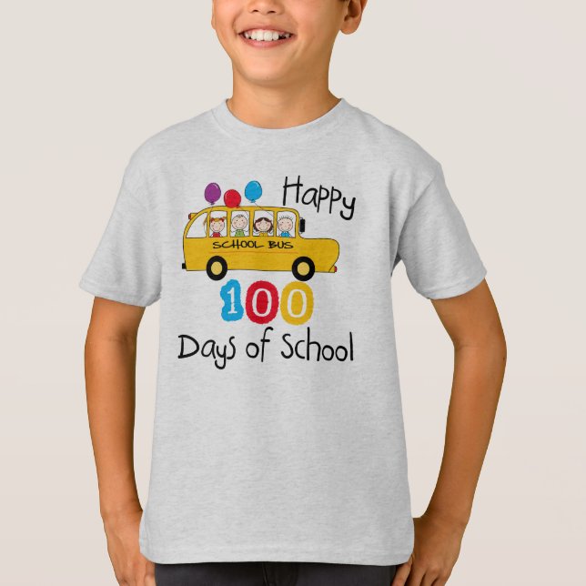 Skola Buss Celebrate 100 dagar T-shirt (Framsida)