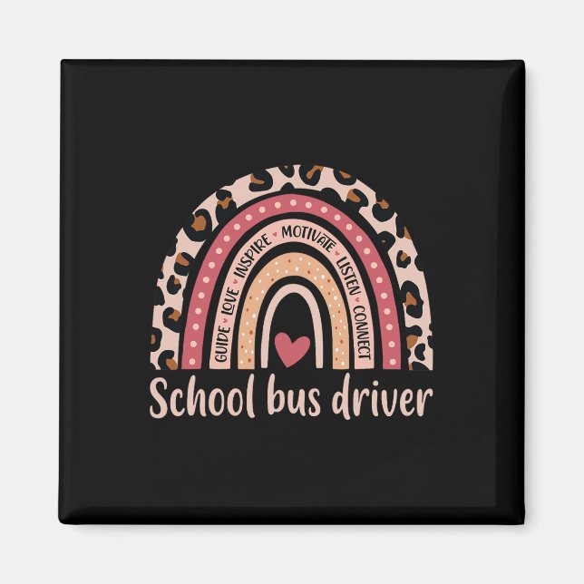 Skola Buss-chauffören 100-dagarsdag för Buss-chauf Magnet (Framsidan)