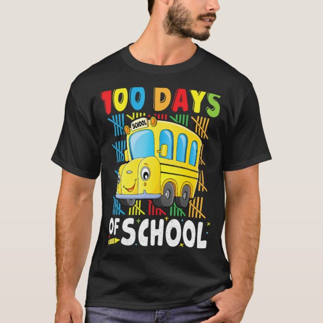 Skola Buss-chaufförer 100 dagar med skolapparat Bu T Shirt (Framsida)