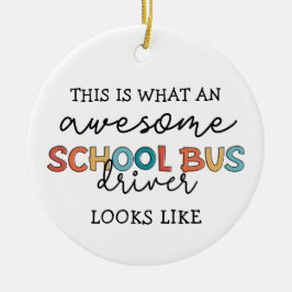 Skola Buss Driver Apprecition Funny Gift Julgransprydnad Keramik