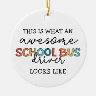 Skola Buss Driver Apprecition Funny Gift Julgransprydnad Keramik
