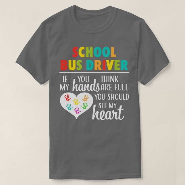 Skola Buss Driver Cute Heart-uppskattningsgåva Hoo T Shirt (Design framsida)