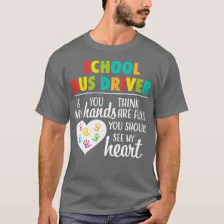 Skola Buss Driver Cute Heart-uppskattningsgåva Hoo T Shirt