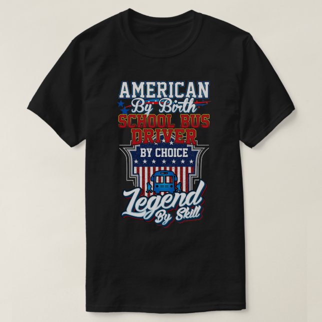 Skola Buss Driver efter eget val T Shirt (Design framsida)