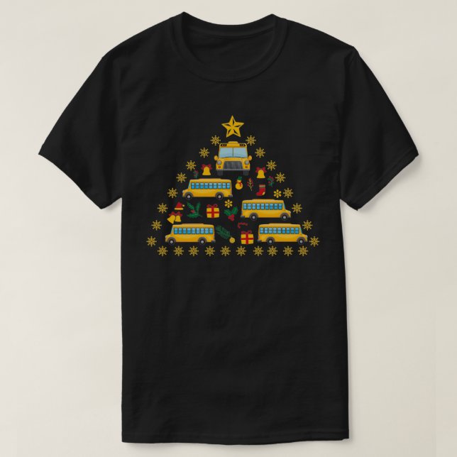 Skola Buss Driver Julgran 1 T Shirt (Design framsida)