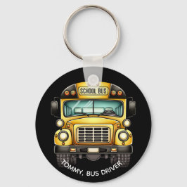 Skola Buss Driver. Personlig Nyckelring