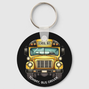 Skola Buss Driver. Personlig Nyckelring