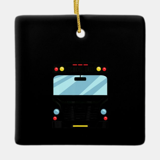 Skola Buss Driver Simple Halloween Costume Kids Julgransprydnad Keramik (Framsida)