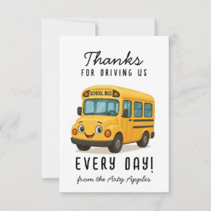 Skola Buss Driver Tack, köra säkert Tack Kort