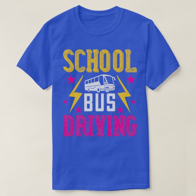 Skola Buss Driving T Shirt (Design framsida)