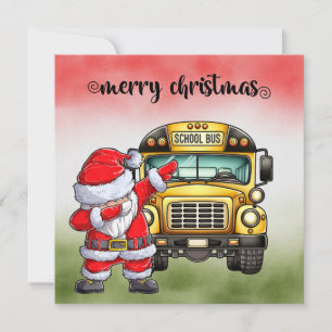 Skola Buss jul för chaufför Julkort