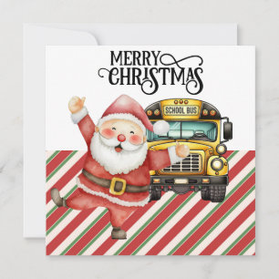 Skola Buss jul för chaufför Julkort