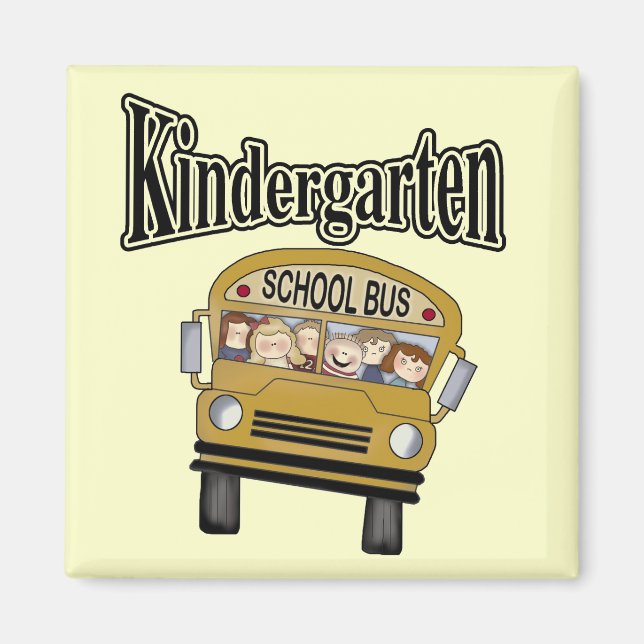 Skola Buss Kindergarten Tshirts och presenter Magnet (Framsidan)