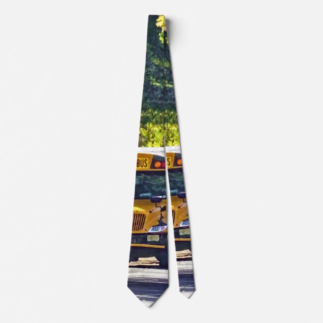Skola Buss med öppen dörr Slips (Framsida)