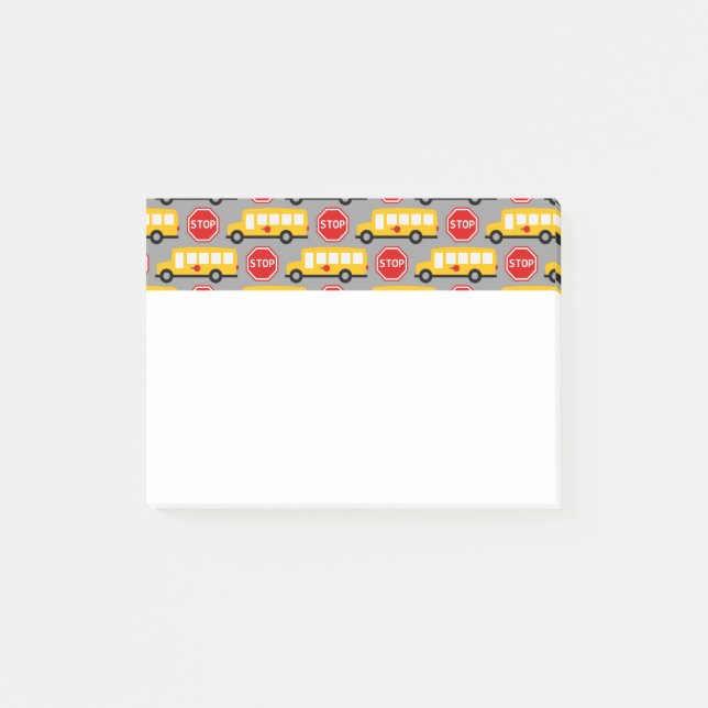 Skola Buss och stoppa signatur Post-it Block (Framsida)