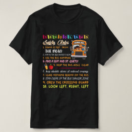Skola Buss Safety Regler T Shirt, School Buss Dri T Shirt