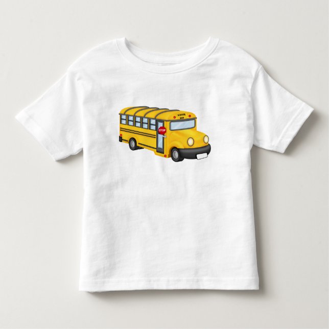 Skola buss småbarn transport t-shirt (Framsida)
