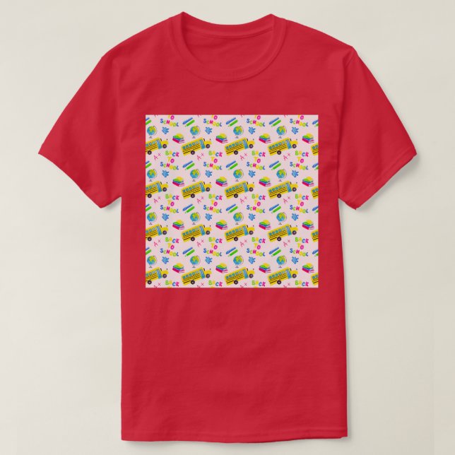 Skola Buss utan sjölösa Mönster T Shirt (Design framsida)