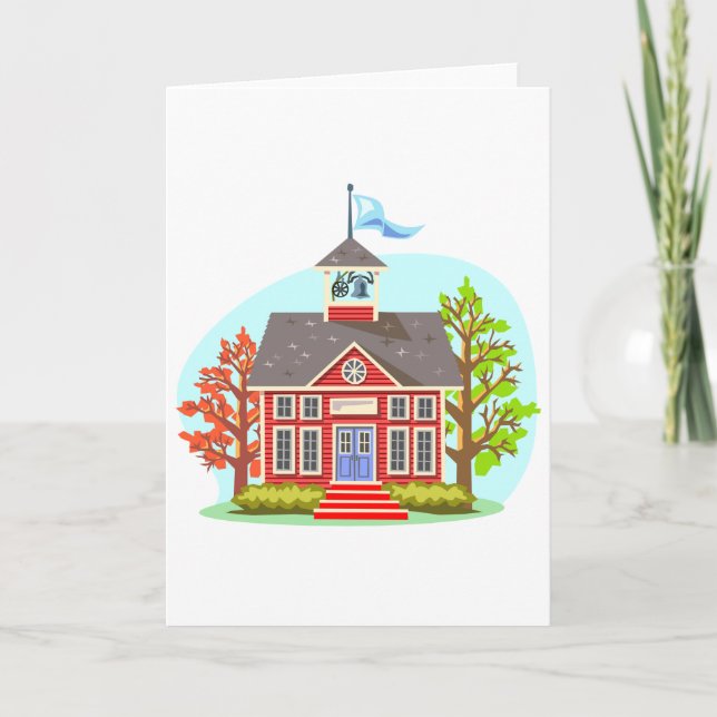 Skola Byggnad Greeting Cards Kort (Framsida)