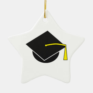Skola/den högskola-/universitetenstudentmössan julgransprydnad keramik