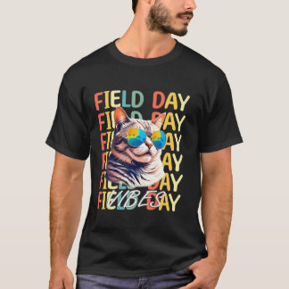 Skola Fält Day Vibes Sommaren 2024 Retro Cat Teach T Shirt