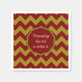 Skola-Färg-Chevron, Maroon-Guld- Pappersservett