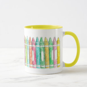 Skola Färg Crayon Elementary School Teacher Mugg