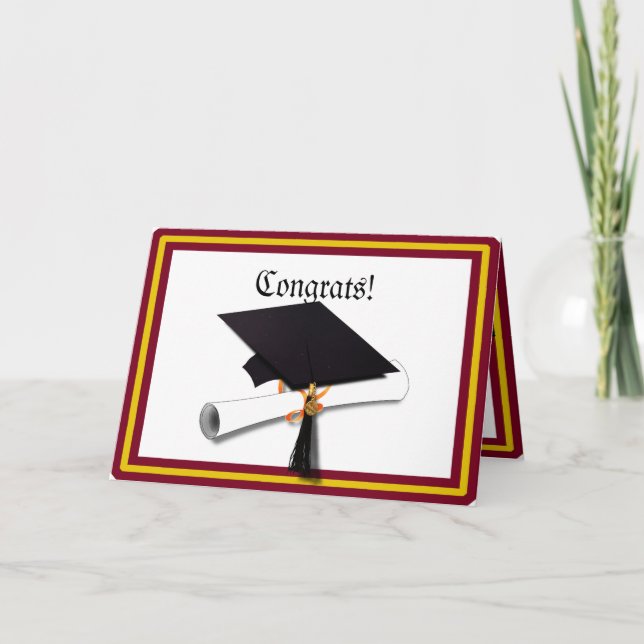 Skola Färg Guld & Red för Student Kort (Framsida)