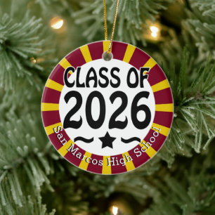 Skola Färg, klass 2026 Foto Julgransprydnad Keramik
