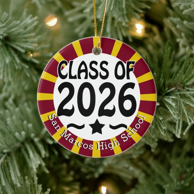 Skola Färg, klass 2026 Foto Julgransprydnad Keramik (Träd)