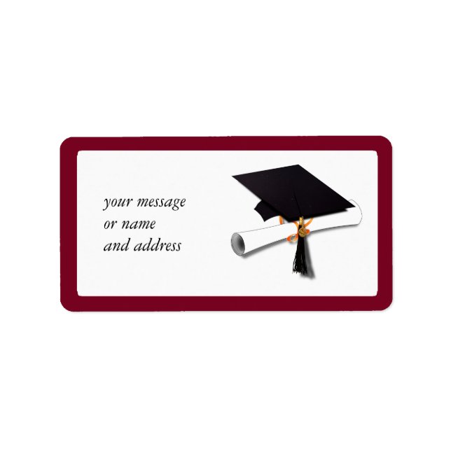 Skola Färg Red för Student Adressetikett (Framsidan)