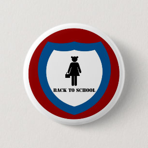 Skola flickan - emblem knapp