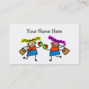 Skola flickor visitkort