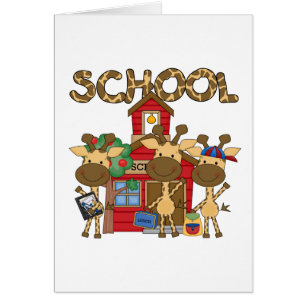 Skola - giraffTshirts och gåvor Hälsningskort