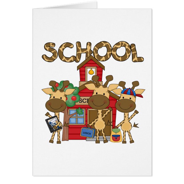 Skola - giraffTshirts och gåvor Hälsningskort (Framsidan)