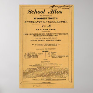 Skola kartboken, Woodbridges rudimenta av geografi Poster