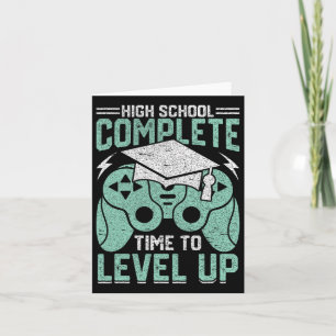 Skola Klar Tid Att Gå Upp En Nivå Video Spel Exame Kort