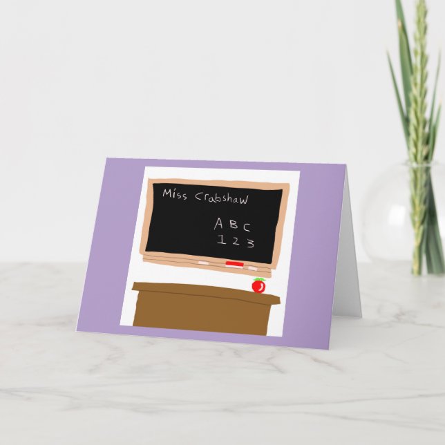 Skola 🏫 Lärare 👩‍🏫 Bänk Tack Kort (Framsida)