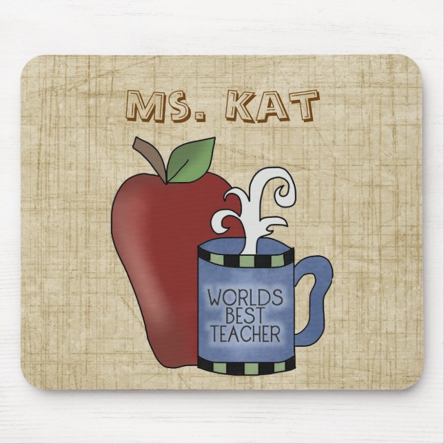 Skola lärareApple för temat bäst roligt Mousepad Musmatta (Framsidan)