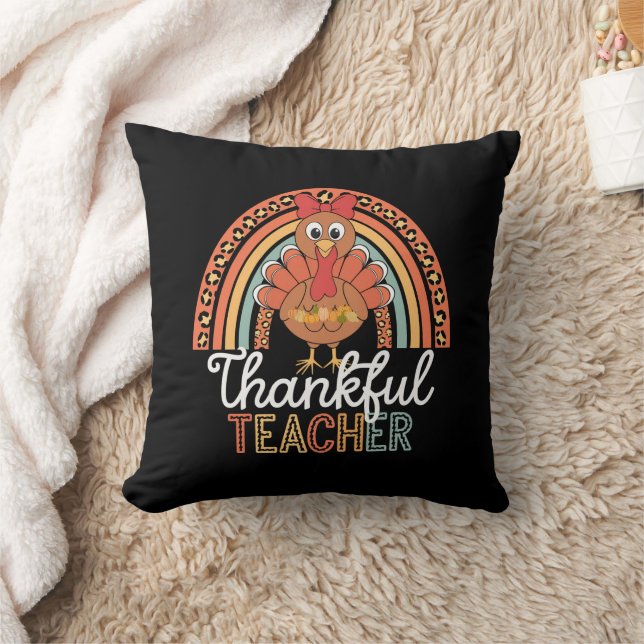 Skola med tacksamma Thanksgivingar Kudde (Filt)