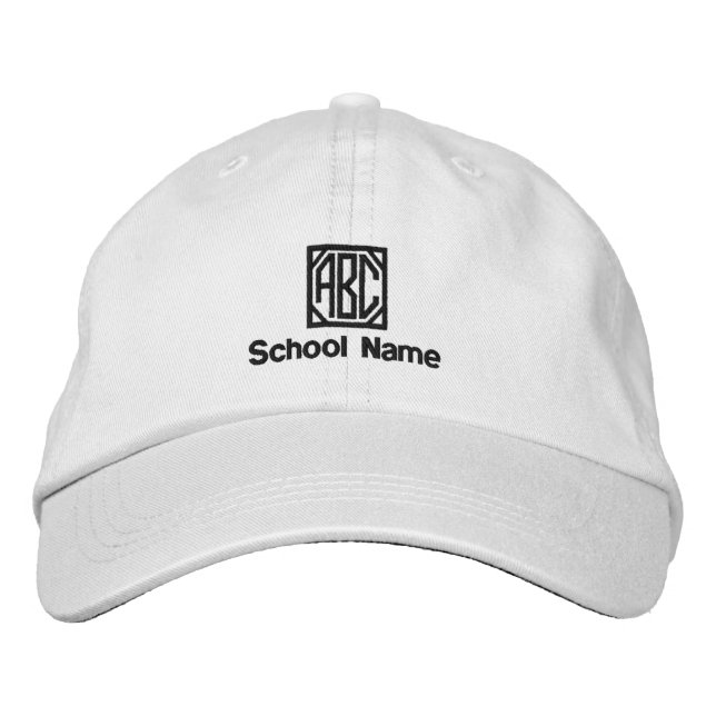 Skola Namn, din Initialer-broderade Hat Broderad Keps (Framsida)