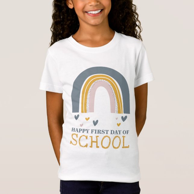 Skola Rainbow back to school-presentens första dag T Shirt (Framsida)