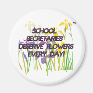 SKOLA SEKRETERARAR FÖRTJÄNAR BLOMMOR MAGNET