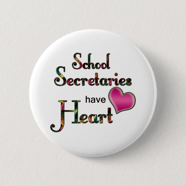 Skola sekreterarar har hjärta knapp (Framsida)