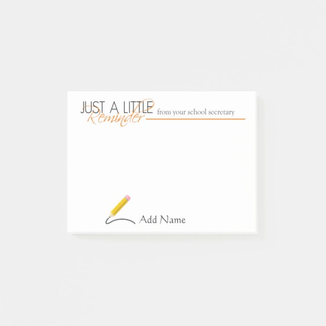 Skola sekreterareanpassningsbarnamn som Posta-det Post-it Block (Framsida)
