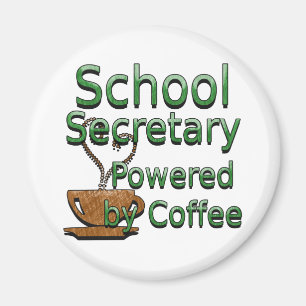 Skola sekreteraren som drivas av kaffe magnet
