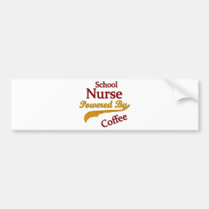 Skola sjuksköterskan som drivas av kaffe bildekal